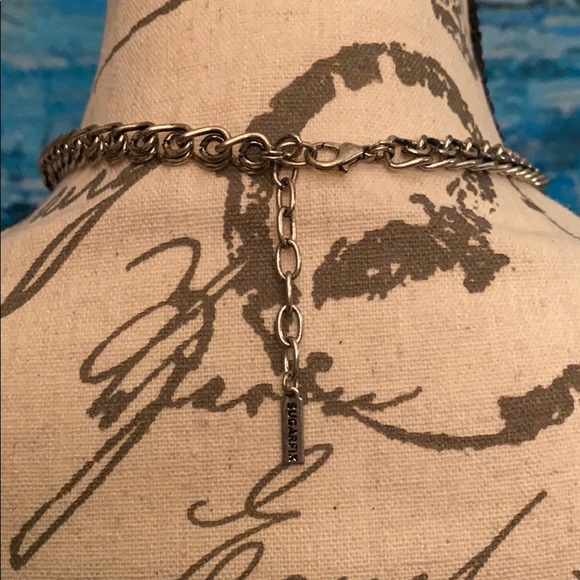 NWOT SUGARFIX Stone and Chain Chunky Necklace - Picture 4 of 5